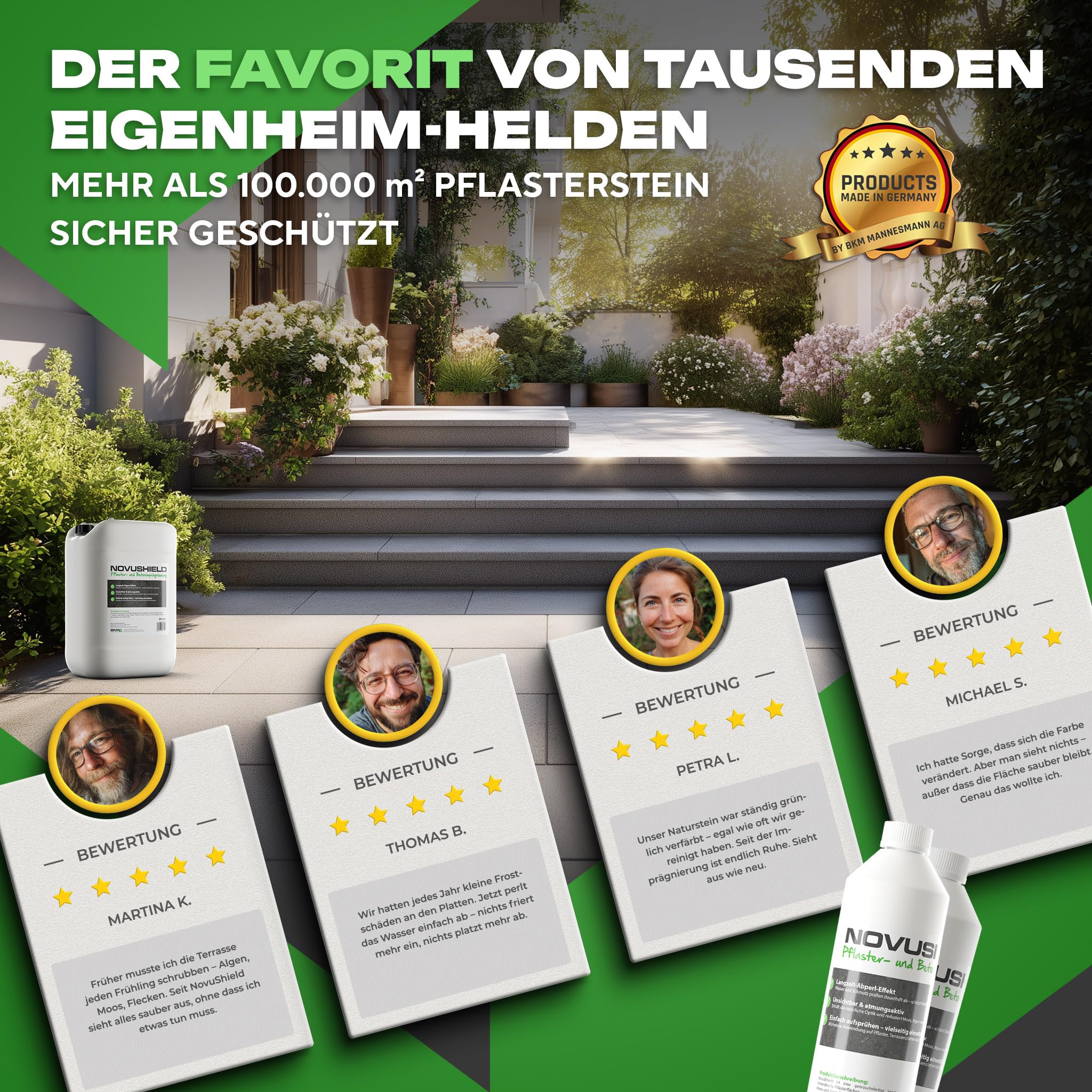 NovuShield Steinimprägnierung Pflaster Terrasse 5L 40m²