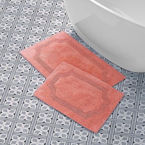 Miniatura 19 de Laura Ashley - Alfombra de baño reversible de algodón, decoración de baño de alta calidad, lavable a máquina, altamente absorbente, 21 x 34