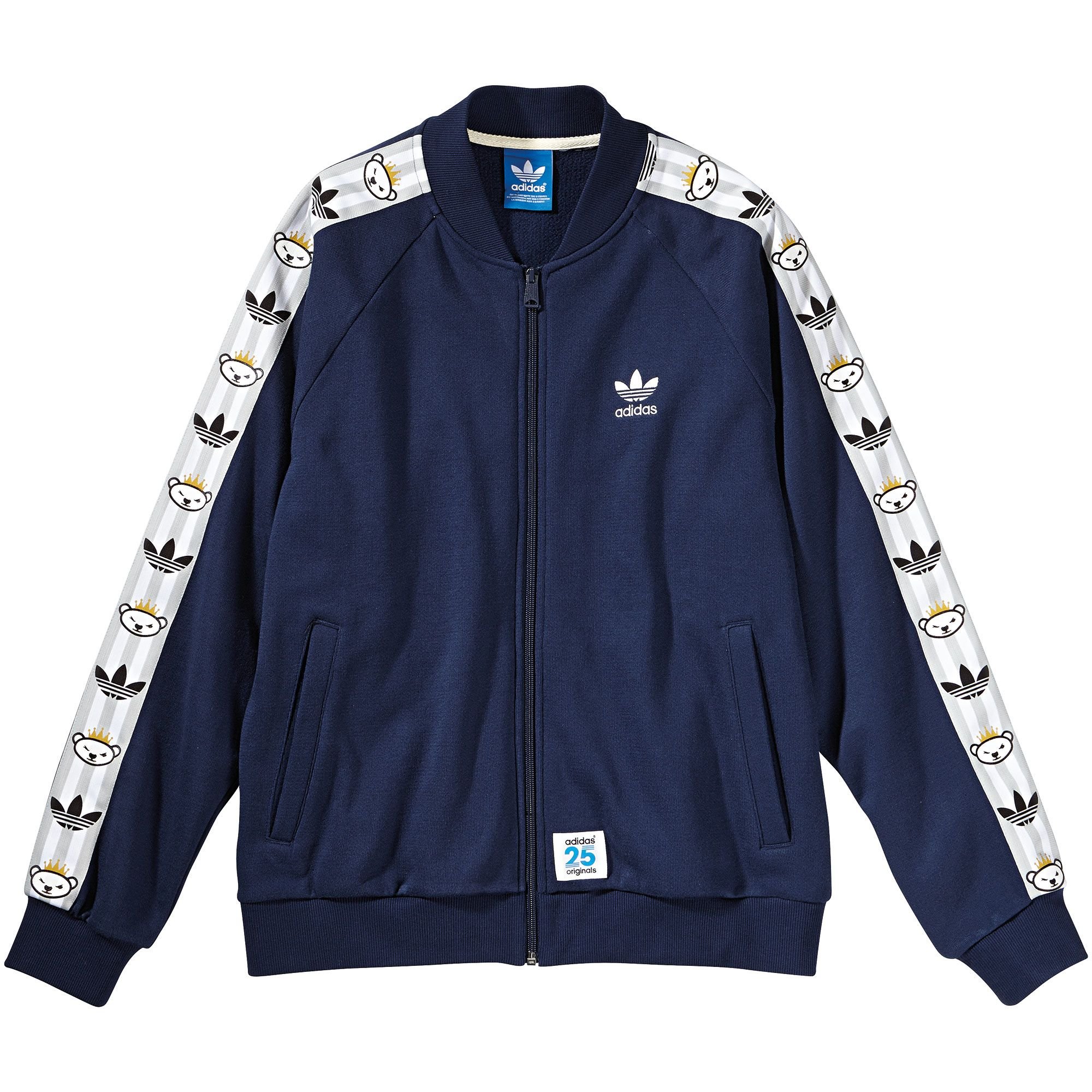 Adidas Mens Nigo Fleece Superstar Track Top Navy Grey White