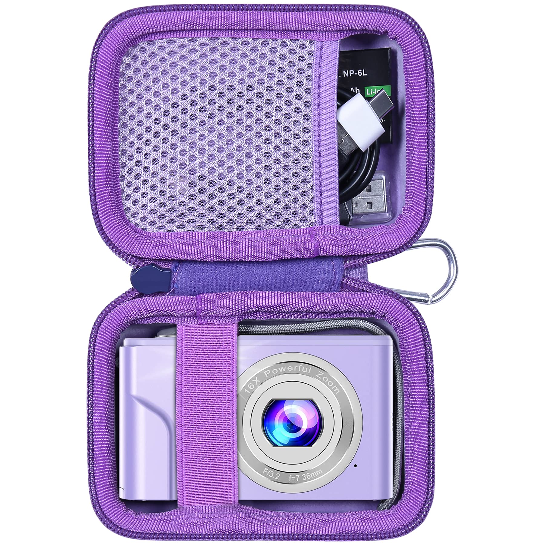 co2CREA Hard Case Compatible with Digital Camera, VAHOIALD/IWEUKJLO/CAMKORY/BEVLXNIV/PRISIA/Sevenat Kids Video Camera, Purple