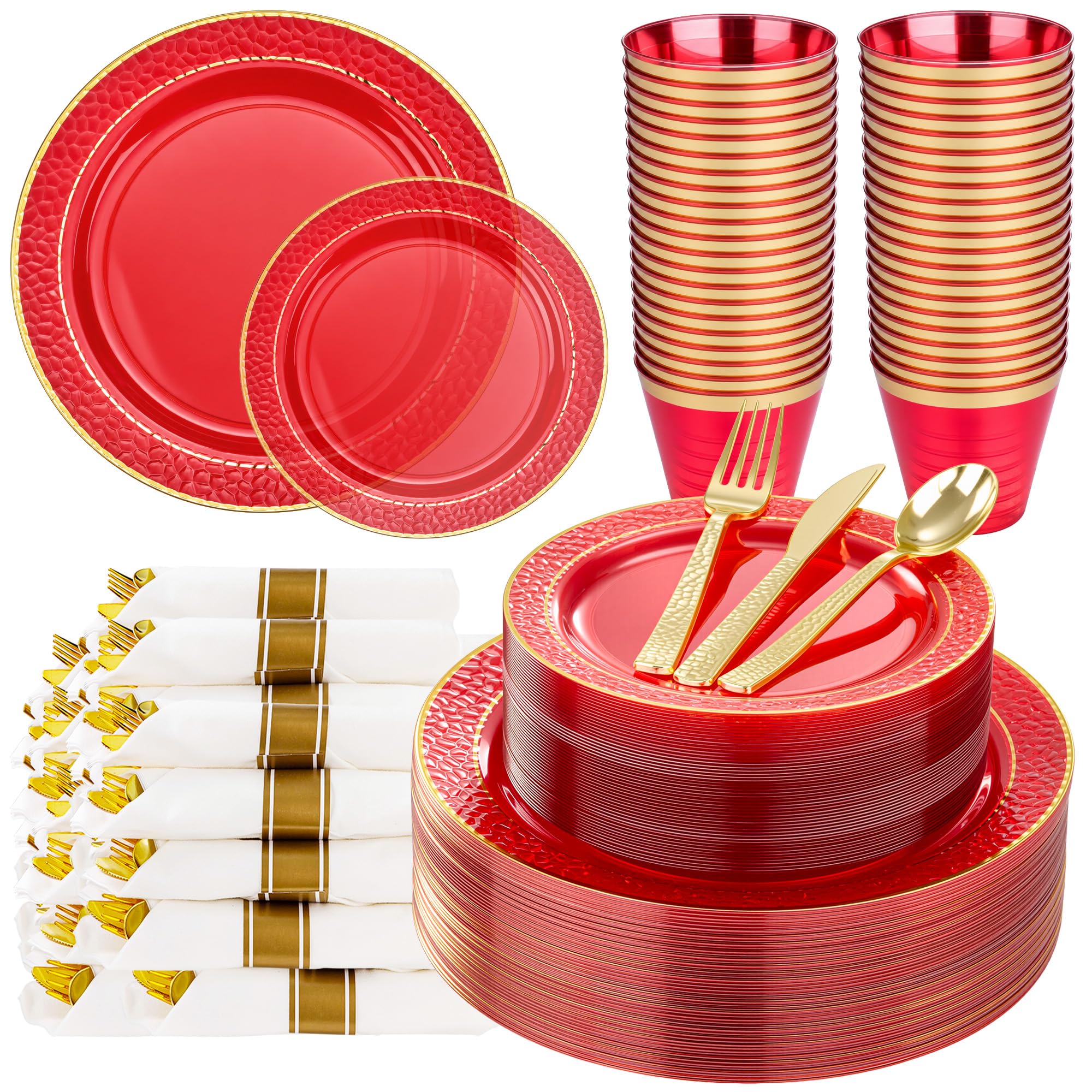 Black Plastic Plates - 350 Pack for 50 Guests -17 Black Plastic Plates - 350 Pack for 50 Guests -17