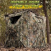 Vista 3 de Hunting Blind, 2 Person Pop Up Blinds 360 Degree See Through, Portable Durable Hunting Ground Blinds for Deer & Turkey Hunting