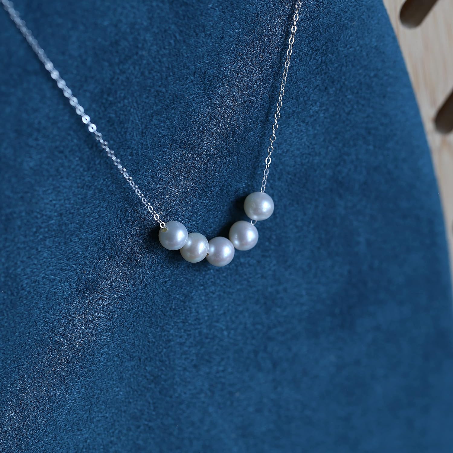 50th birthday gifts for women, Simple White Pearl Necklace Crafted with 6mm Freshwater Cultured Pearl and Sterling Silver Adjustable Cable Chain, Gifts for Women - Image 3