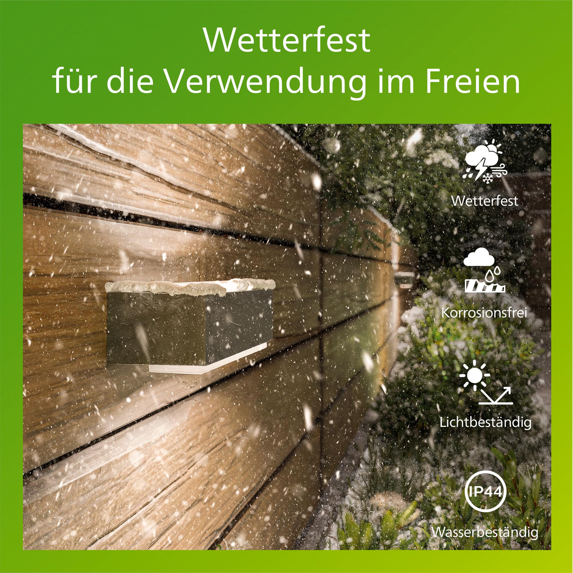 Philips Stratosphere Outdoor-LED-Leuchte, Wandleuchte, Außenbeleuchtung, 9 W, 1.000 lm, 2.700 K Warmweißes Licht, IP44-Wetterfest, Vertikales Licht, Integrierte LED, Aluminium, Anthrazitgrau, 2er-Pack
