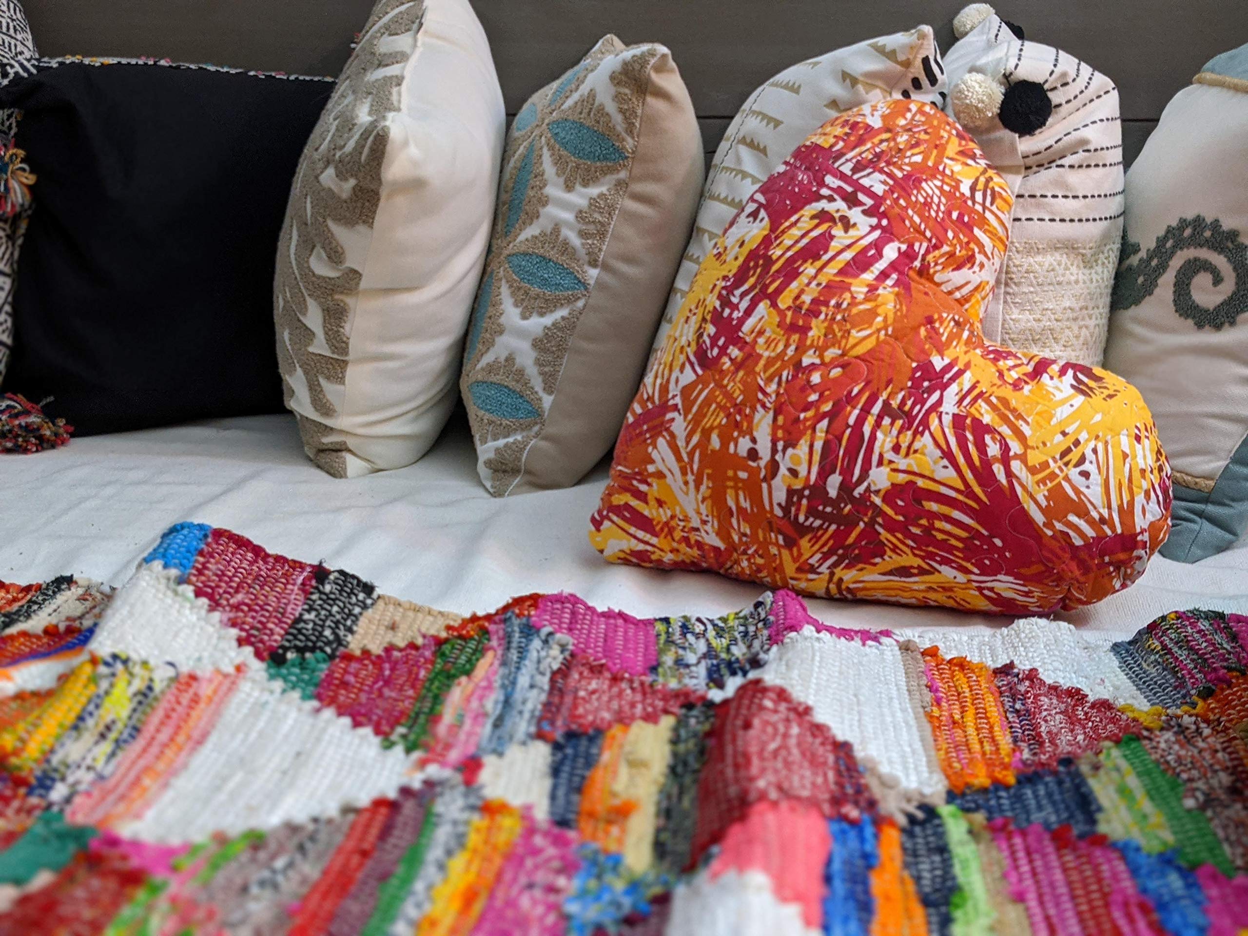 Amazon.co.jp: DaDa Bedding ハンドメイド 縫製 ハート型スローピロー