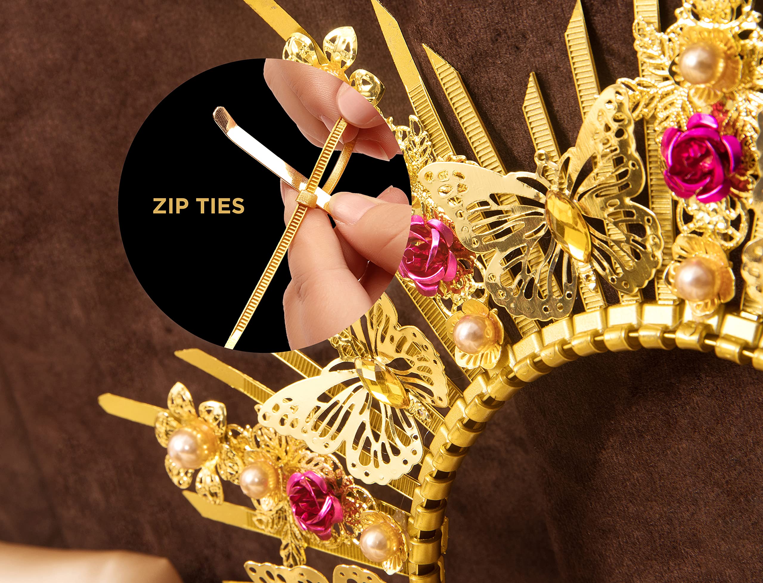 Amazon.com: Fantherin Mary Halo Crown Headband Spiked Zip Tie Halo