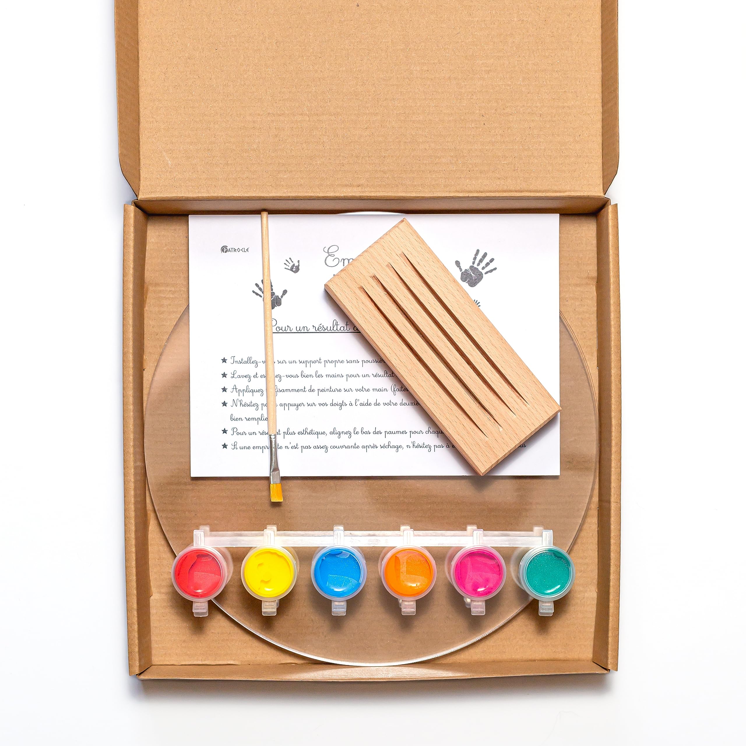 LouYou Empreintes de Bonheur - Kit Empreinte de mains Famille de 4 - Couleurs Peps - Cadeau Naissance Bébé Fille ou Garçon - Fête des Mères ou des Pères - Coffret Souvenir - Made in France