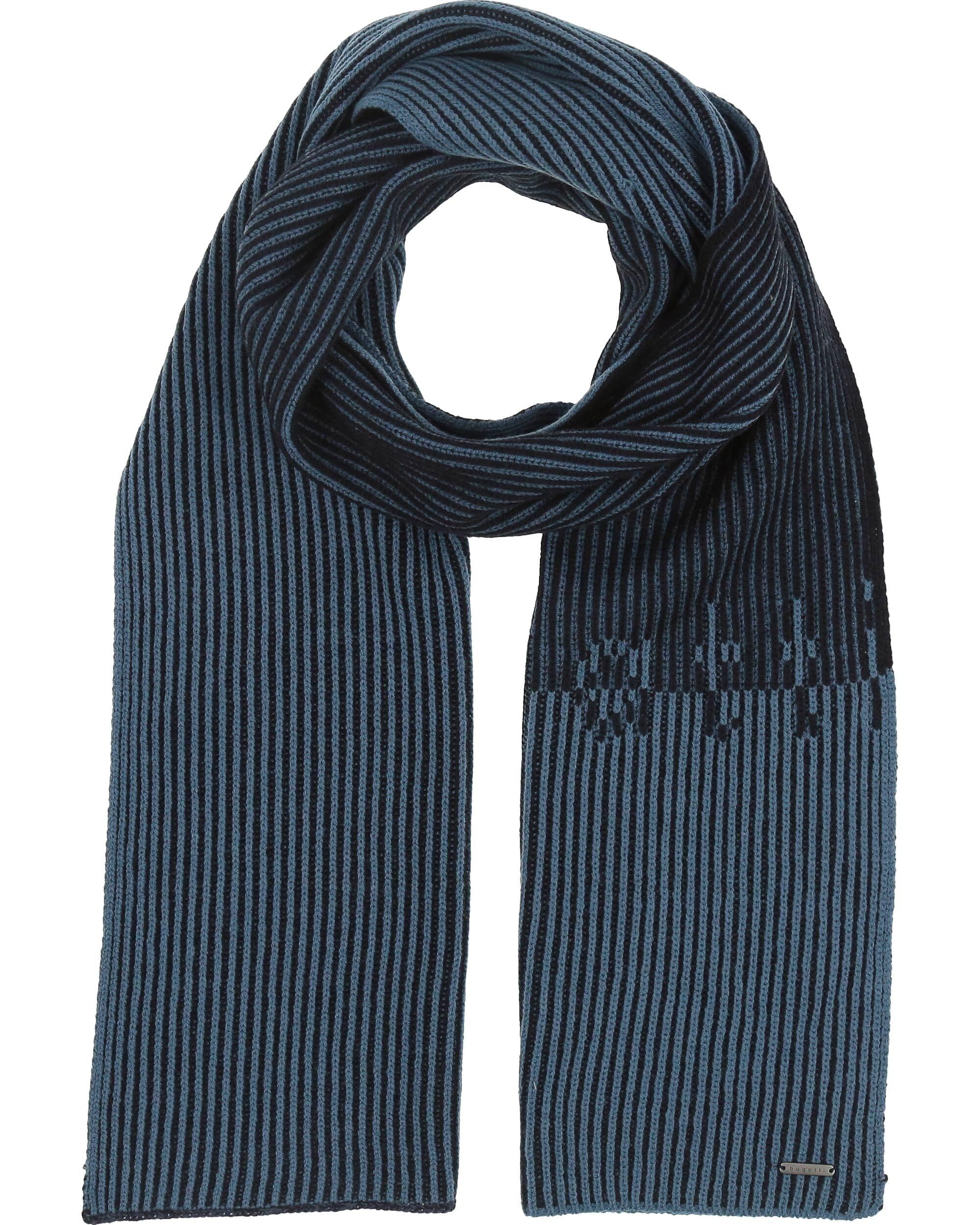 bugatti bufanda de hombre con letras - 30 x 180 cm - Bufanda de invierno con motivo acanalado