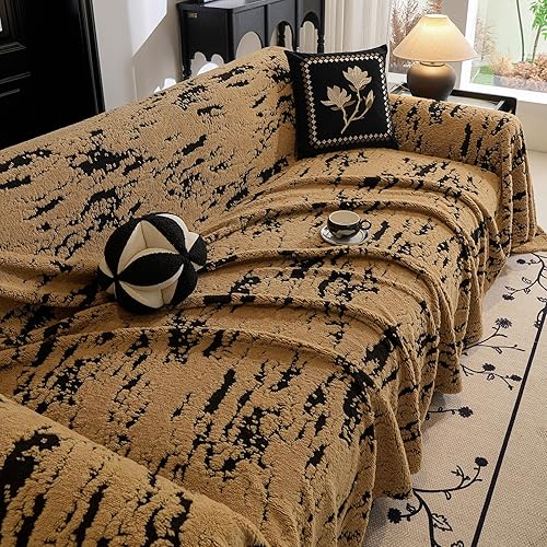 Miniatura 5 de VClife Funda mullida para sofá para perros, lavable, funda antideslizante de piel sintética para sofá, funda para sofá de 2 cojines, protector de