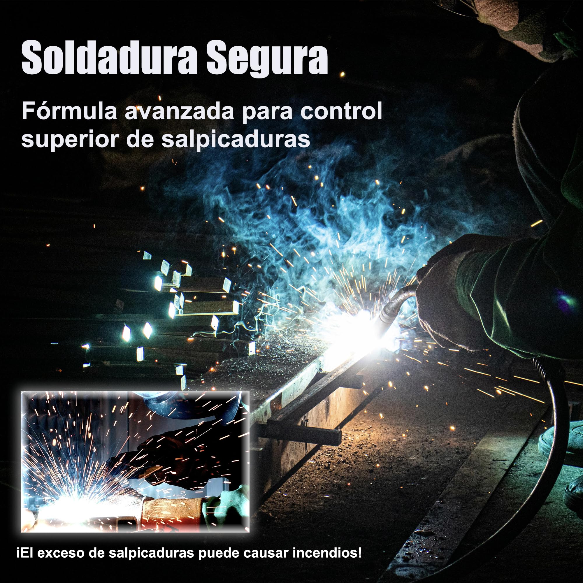 Hilo Tubular Sin Gas 0,8mm Peso neto: 0,9 kg - Carrete E71T-GS para Máquina Soldadura MIG, Soldadura Semiautomática Multiusos (Acero Dulce) 1 Unidad