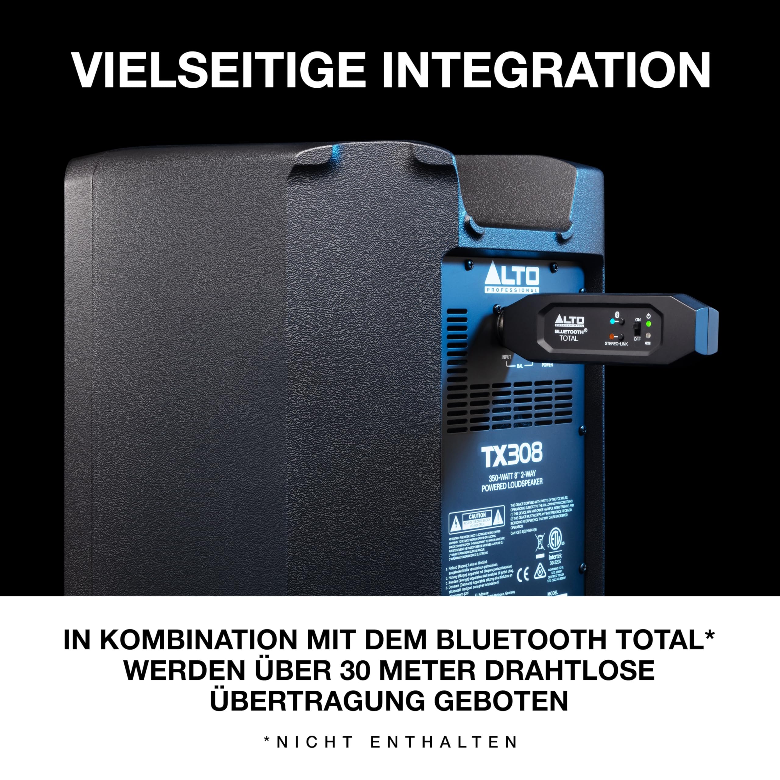 ALTO TX308-350W Aktiver PA-Lautsprecher mit 8" Tieftöner für Mobile DJs und Musiker, Kleine Auftrittsorte, Feiern und Sport-Events
