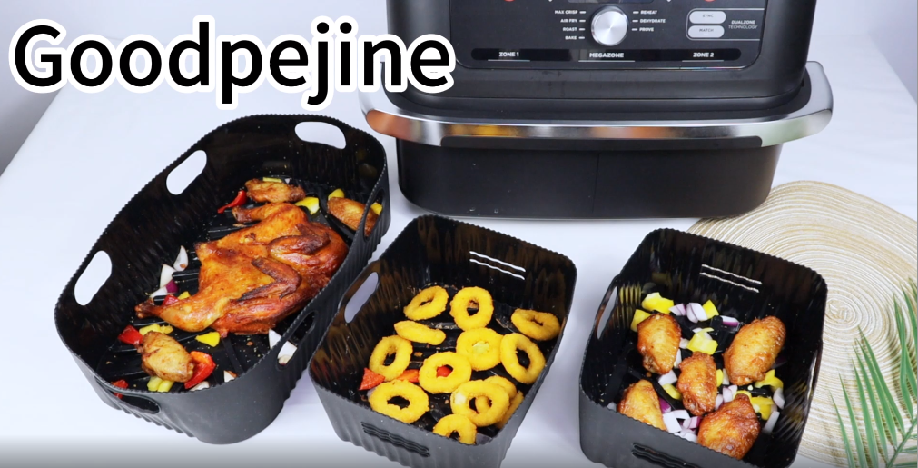 3 Accessori In Silicone Per Friggitrice Ad Aria - Rivestimenti Per Ninja Foodi AF500EU (2x5,2L + 1x10,4L) E COSORI, Privi Di BPA - 2