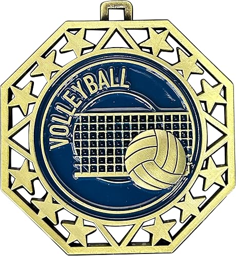 Miniatura 2 de Express Medals Varios paquetes de 10 estilos de medallas de premio de voleibol con cintas para el cuello Premio Trofeo Premio Regalo