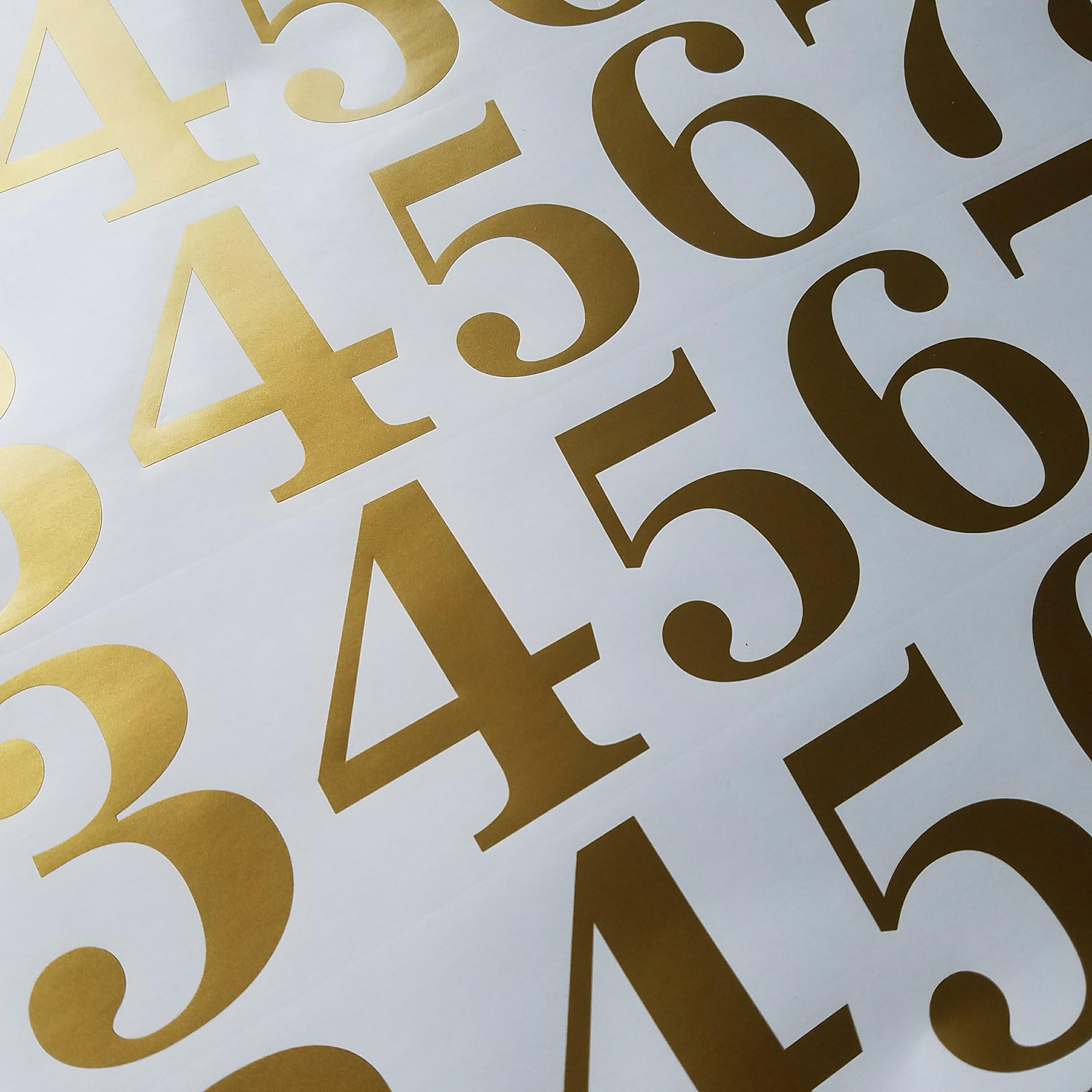 Classic Style Die Cut Vinyl Numbers (2 inch Soft Metallic Gold)