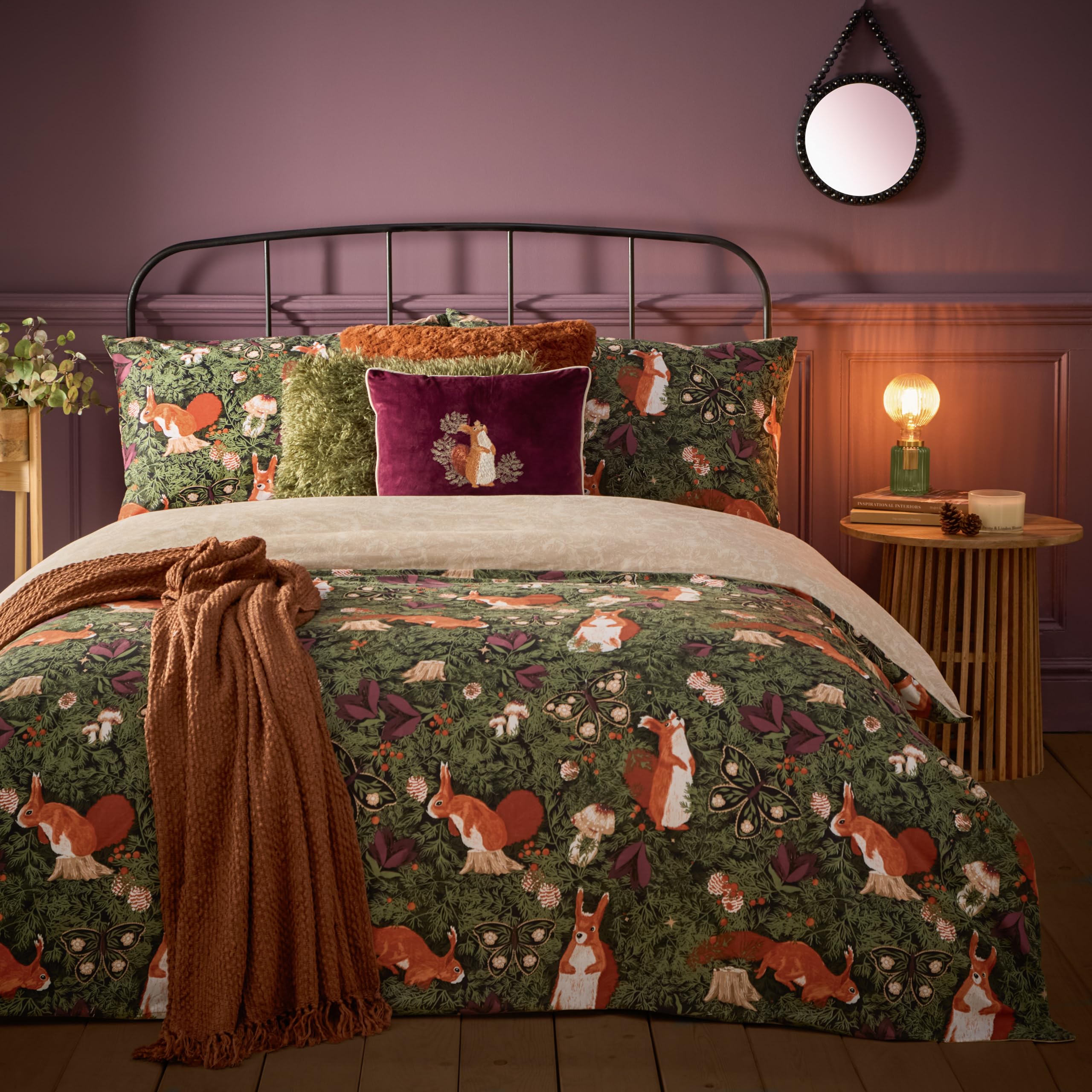 Furn Multicolor Pineberry Forest Woodland Duvet Set | Size: Super King
