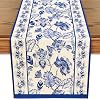 WRAPAHOLIC Blue Floral Table Runner - 13 x 72 Inch - Seasonal Spring Summer Farmhouse Indoor Kitchen Anniversary Wedding Dining Table Decorations for Home Party