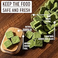 Vista 4 de Juego de 3 contenedores herméticos de almacenamiento de vidrio rectangular de 64 onzas con tapas de bambú, frasco cuadrado de almacenamiento