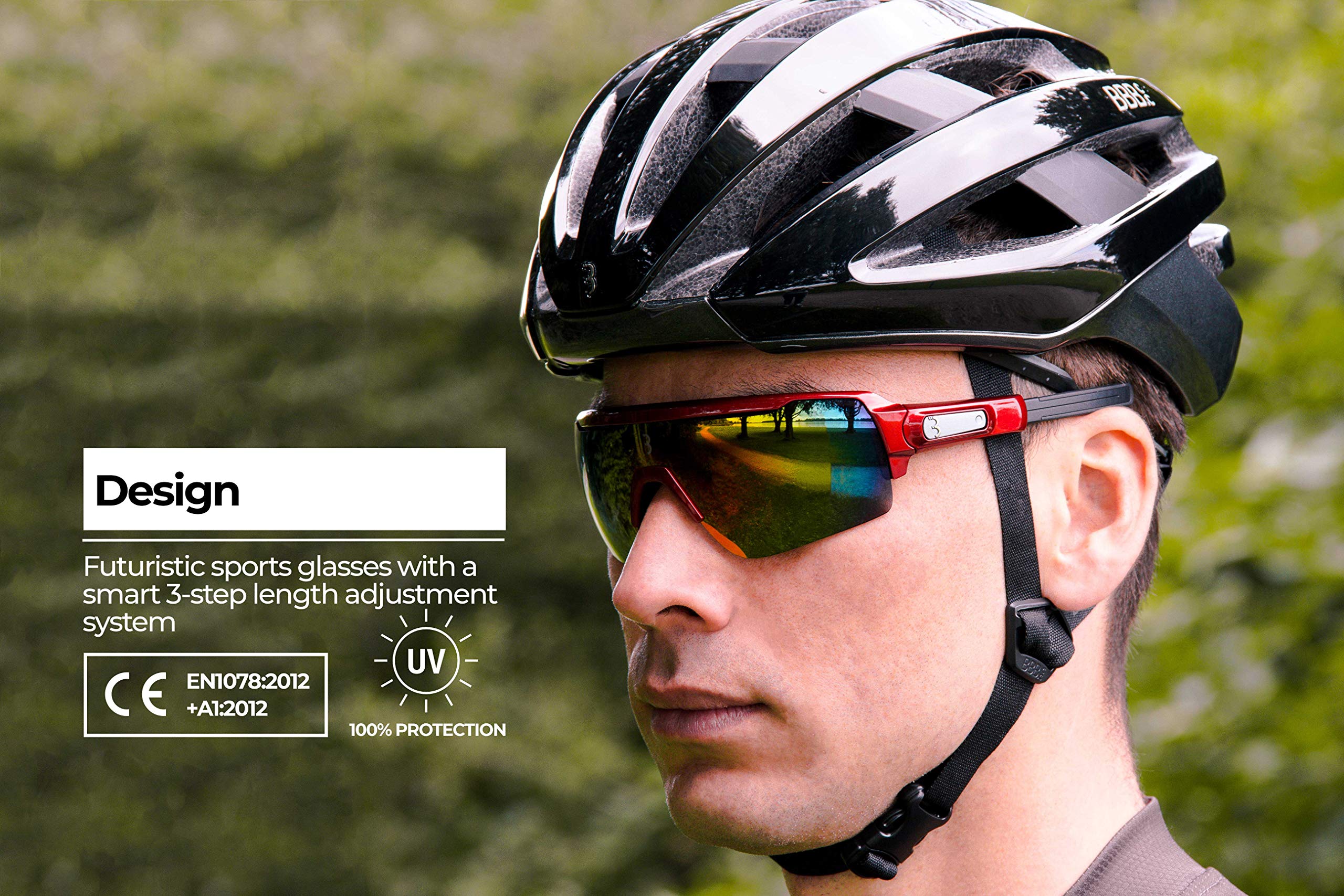 Bbb Cycling Okulary sportowe unisex z połyskiem czerwone, jeden rozmiar