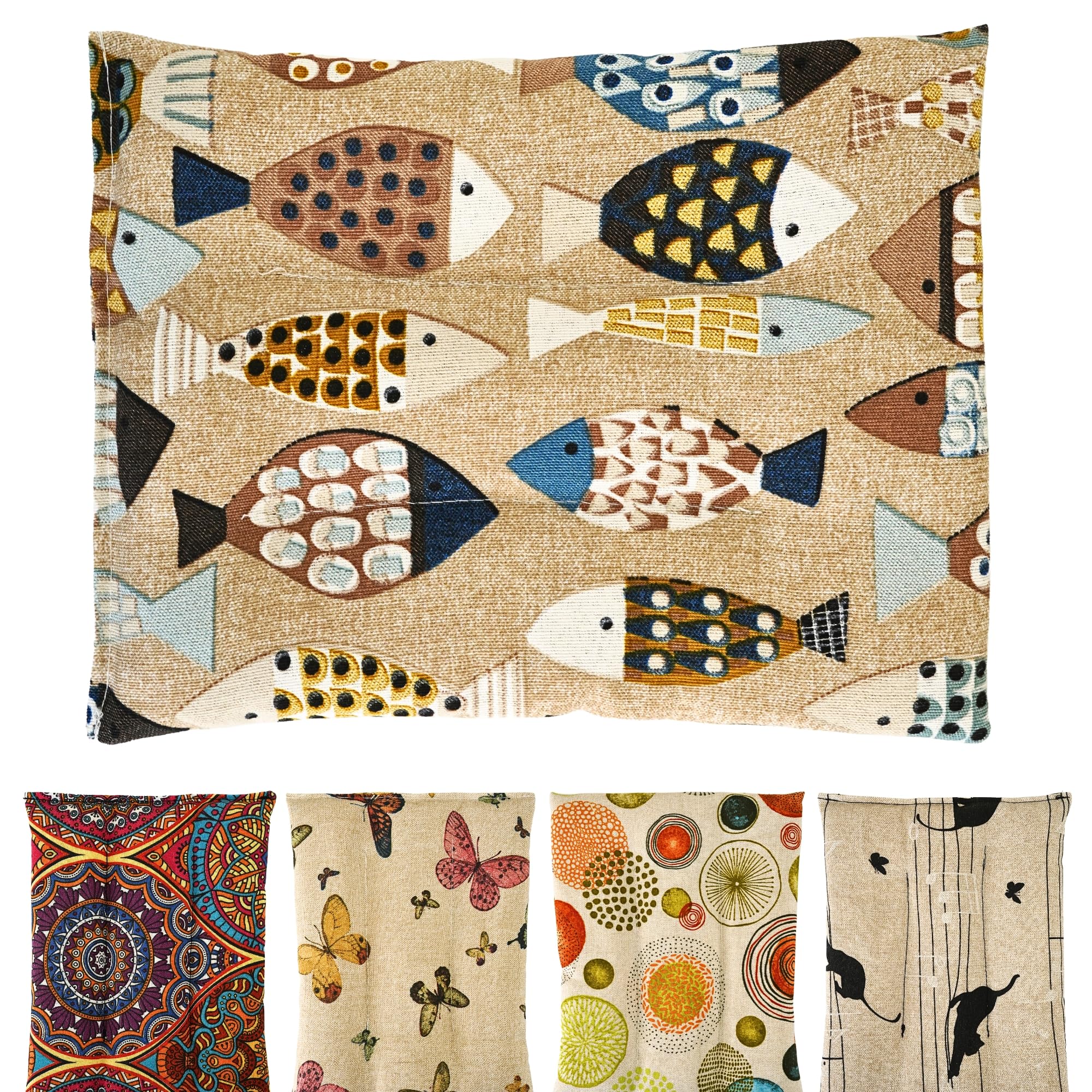 Saco Termico Semillas para Microondas | Bolsa Semillas Calor Microondas | Cojin de Semillas para Microondas | Sin Aroma | Relleno de Semillas de Mijo Ecológico | Fabricado en España 25x20cm