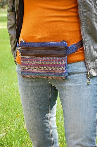 Miniatura 8 de Boho Pocket Fanny Pack, Waist Bag Women Men, Festival Travel Belt Pouch, Cell Phone Purse