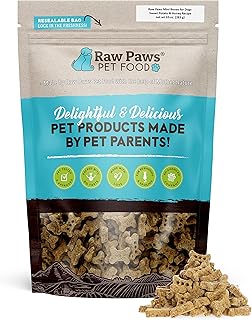 Raw Paws Mini Bones for Dogs - Sweet Potato & Honey Recipe, 10-oz - Made in USA Mini Dog Biscuits, Small Training Treats for Dogs - Wheat, Corn, Soy Free Crunchy Dog Treats, Mini Bones for Dogs