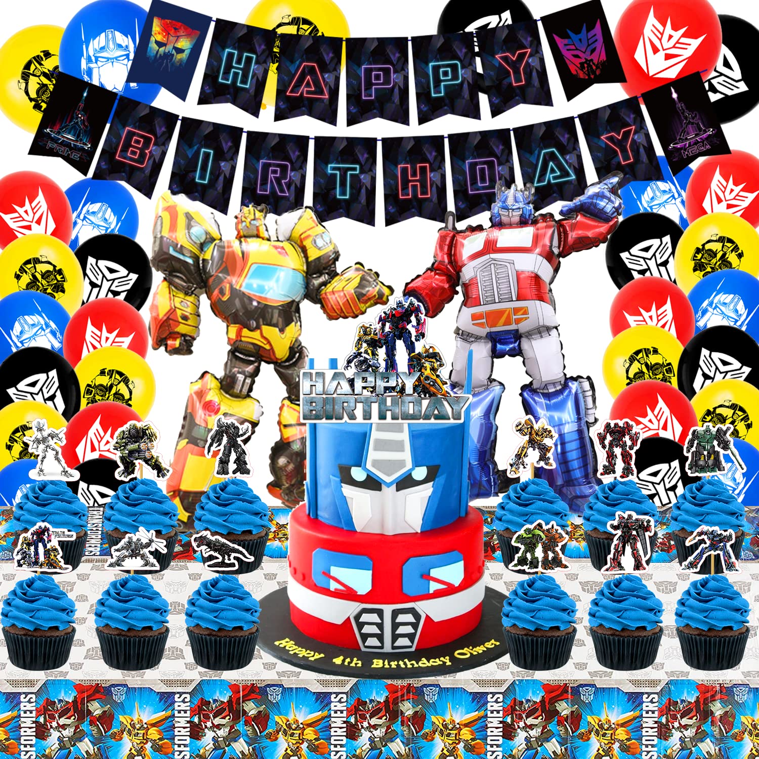 Buy Transformers Birthday Party Supplies Cartoon Party Decorations