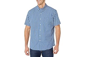 Men's Hamilton Poplins Short Sleeve Button Down Plaid Shirt
