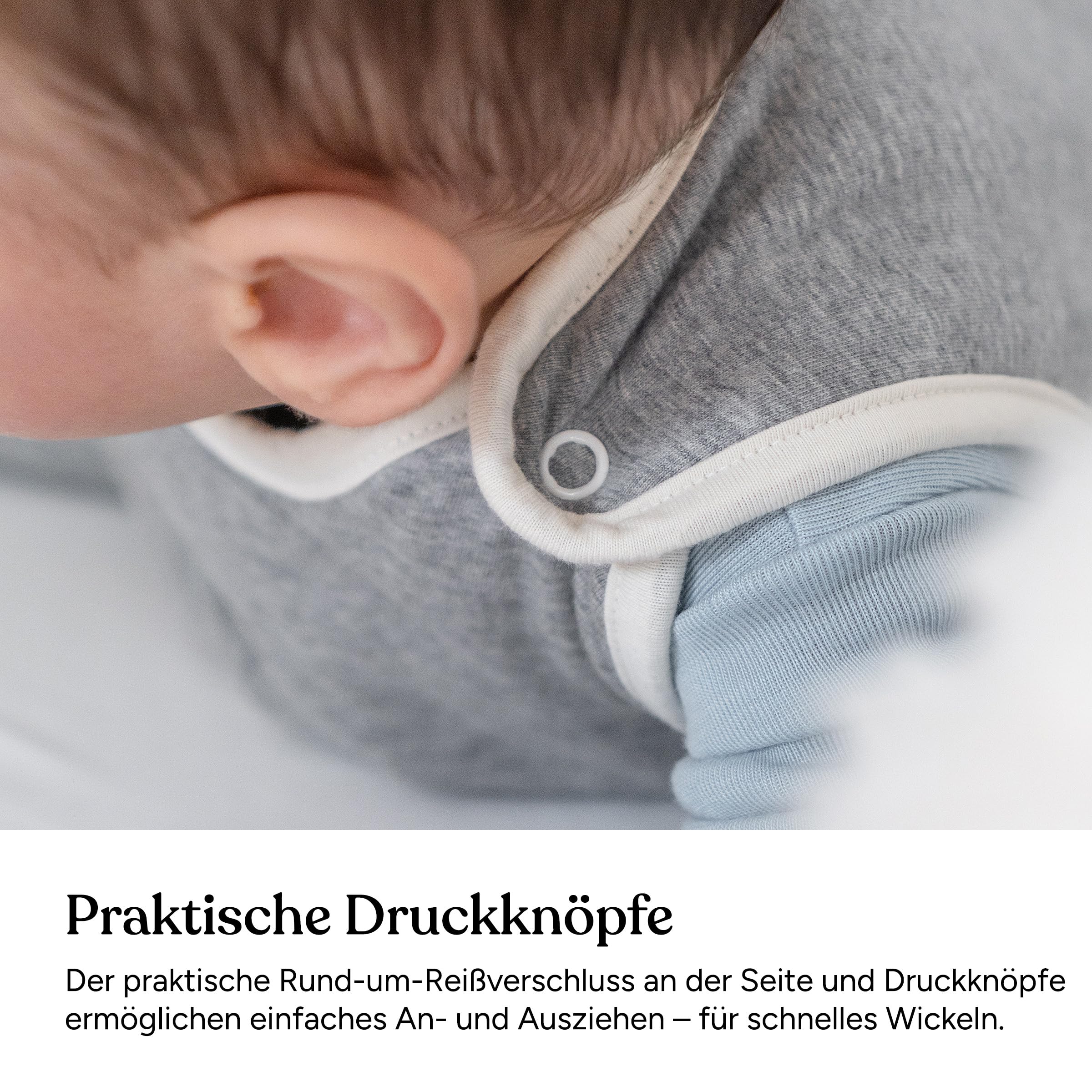 Ehrenkind® Ganzjahres-Schlafsack Rund mit Wollfüllung | 100% Bio-Baumwolle mit 100% Wolle Füllung Baby-Schlafsack | OEKO-TEX