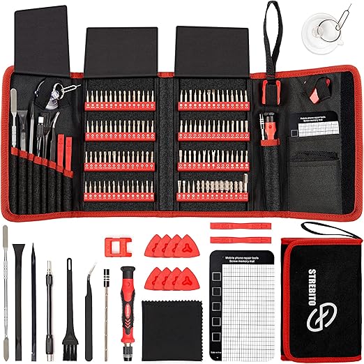 STREBITO Screwdriver Sets 142-Piece Electronics Precision Screwdriver with 120 Bits Magnetic Repair Tool Kit for iPhone, MacBook, Coumputer, Laptop, Tablet, PS4, Xbox, Nintendo, Eyeglasses, Jewelers