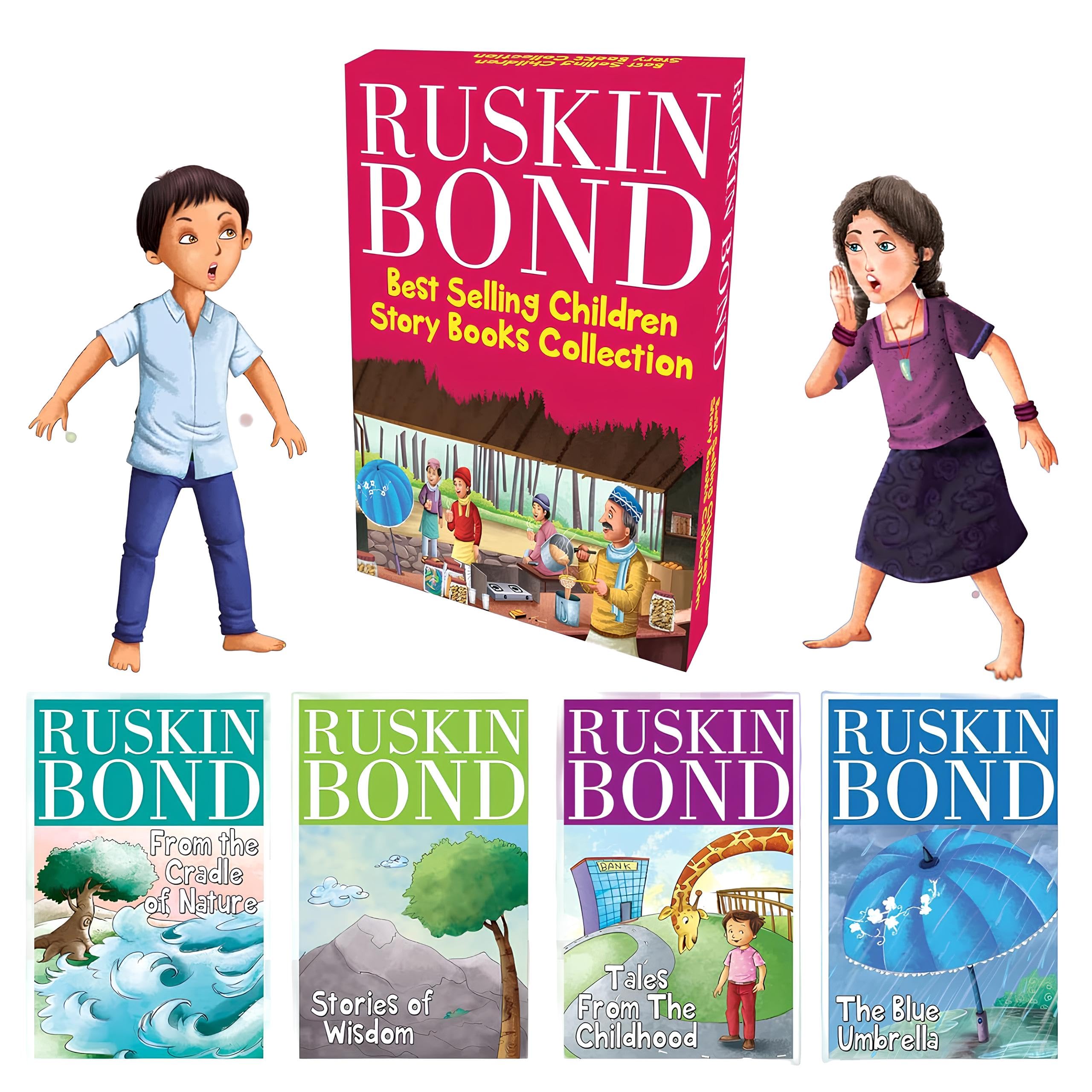 Ruskin Bond Short Stories - Juego de 8 libros de cuentos infantiles más vendidos