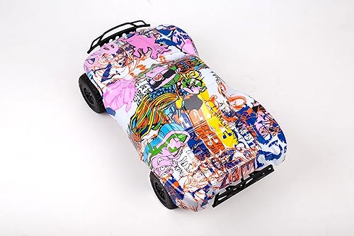 Miniatura 3 de Reemplazo de estilo de cerdo rosa con graffiti de cuerpo personalizado compatible para automóvil o camión RC escala 110 (camión no incluido)