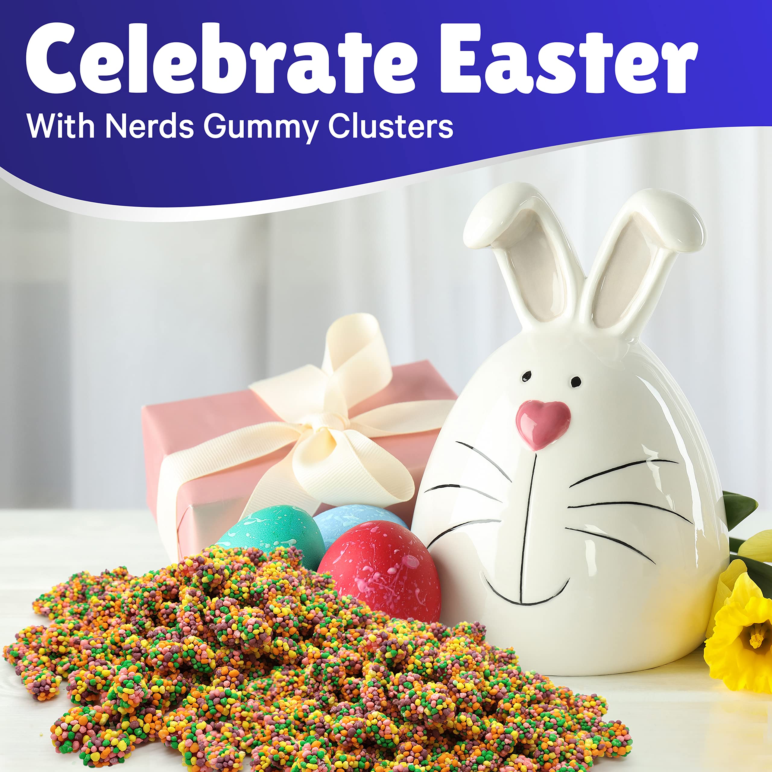 Nerds Gummy Clusters 2lb, Bulk Gummy Candy Pack Tangy and Sweet Gummy