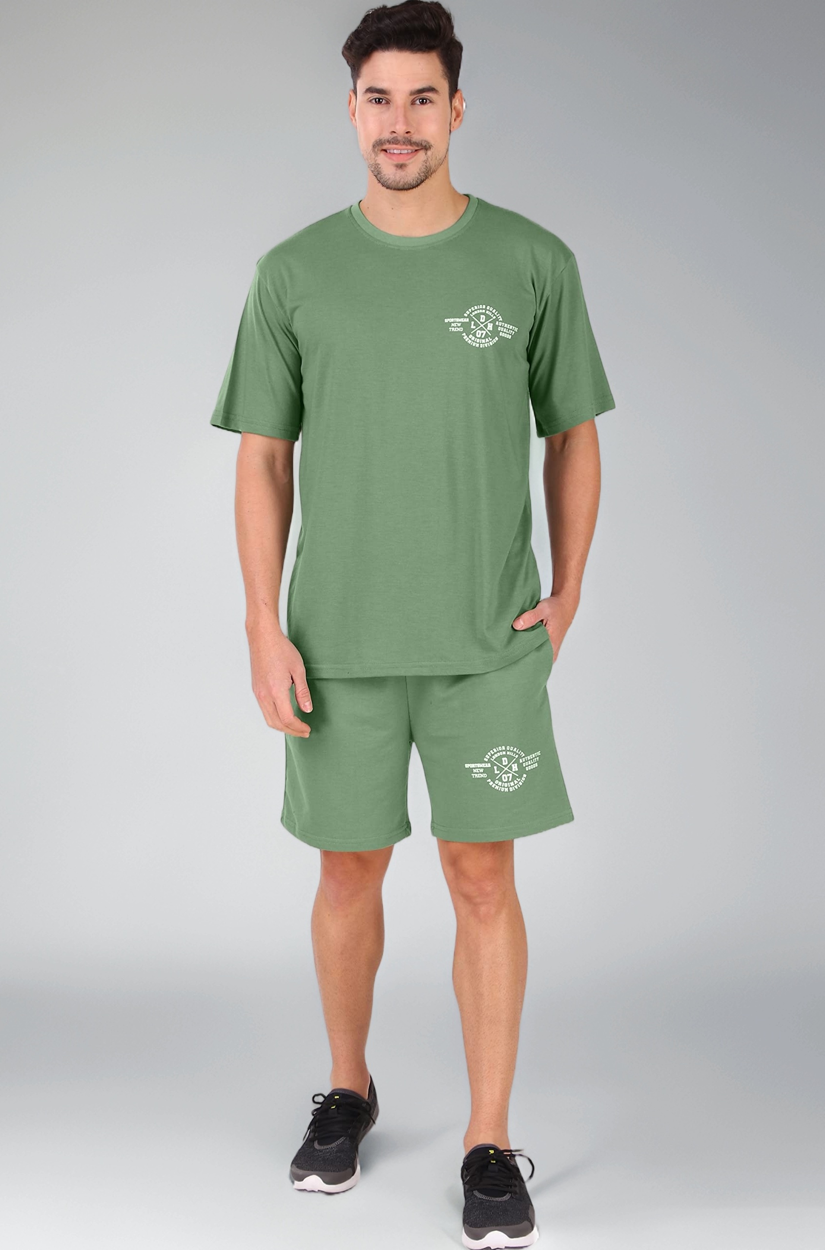 Cotton Blend Casual Round Neck Co-ord Set for Men's Printed Casual Sleepwear & Loungewear Set & Night Suits Set for Men’s