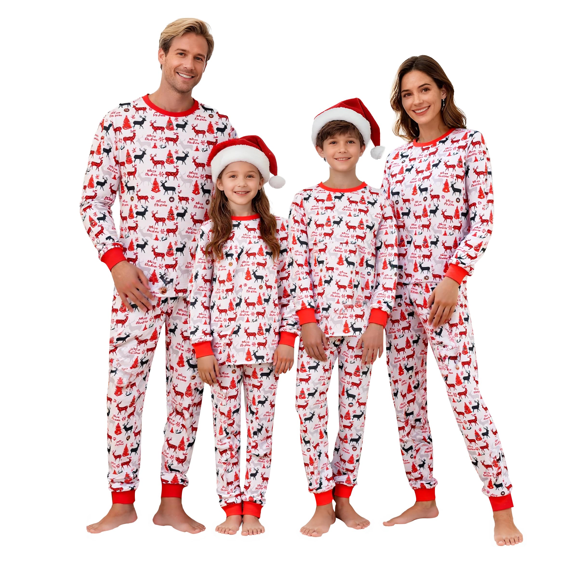 Christmas Pajamas for Family Matching Long Sleeve Couples Holiday Sleepwear Two Piece Funny Christmas Pjs Sets-image-37