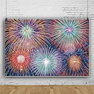 Qinunipoto 背景布 花火大会 花火の背景 夏 1.5x1m 記念撮影 写真撮影用 写真の背景 写真館 インスタ写真 パーティーの装飾 パーティー背景 肖像画 自宅撮影 写真スタジオ背景