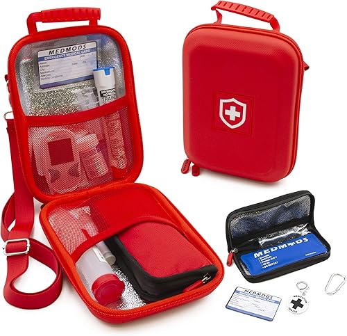 MEDMODS - Estuche de viaje para enfriador de insulina y bolsa aislada para diabetes con bolsa de hielo, tarjeta de identificación, etiqueta de