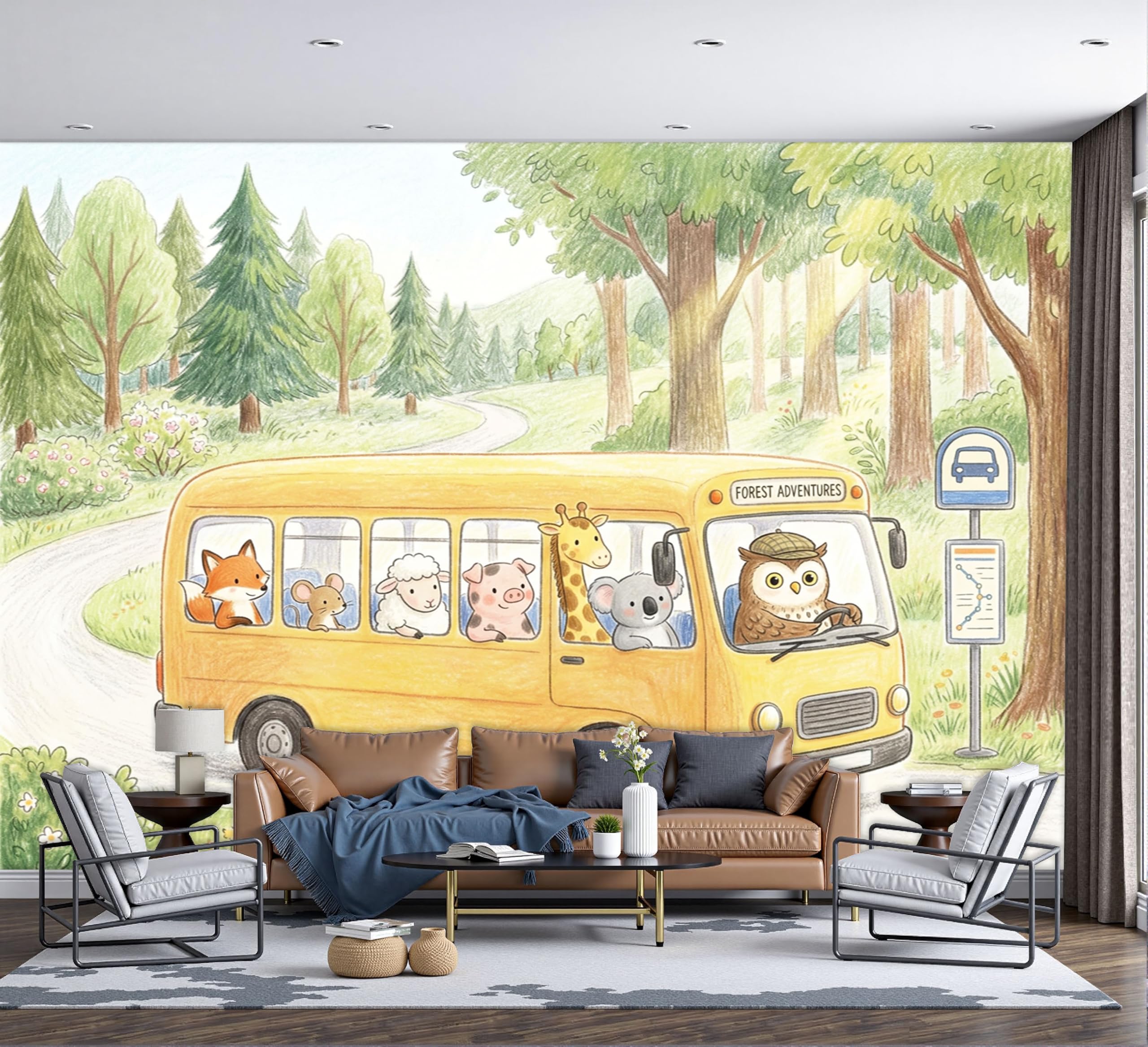 Papier peint panoramique résistant pour cacher les imperfections murales