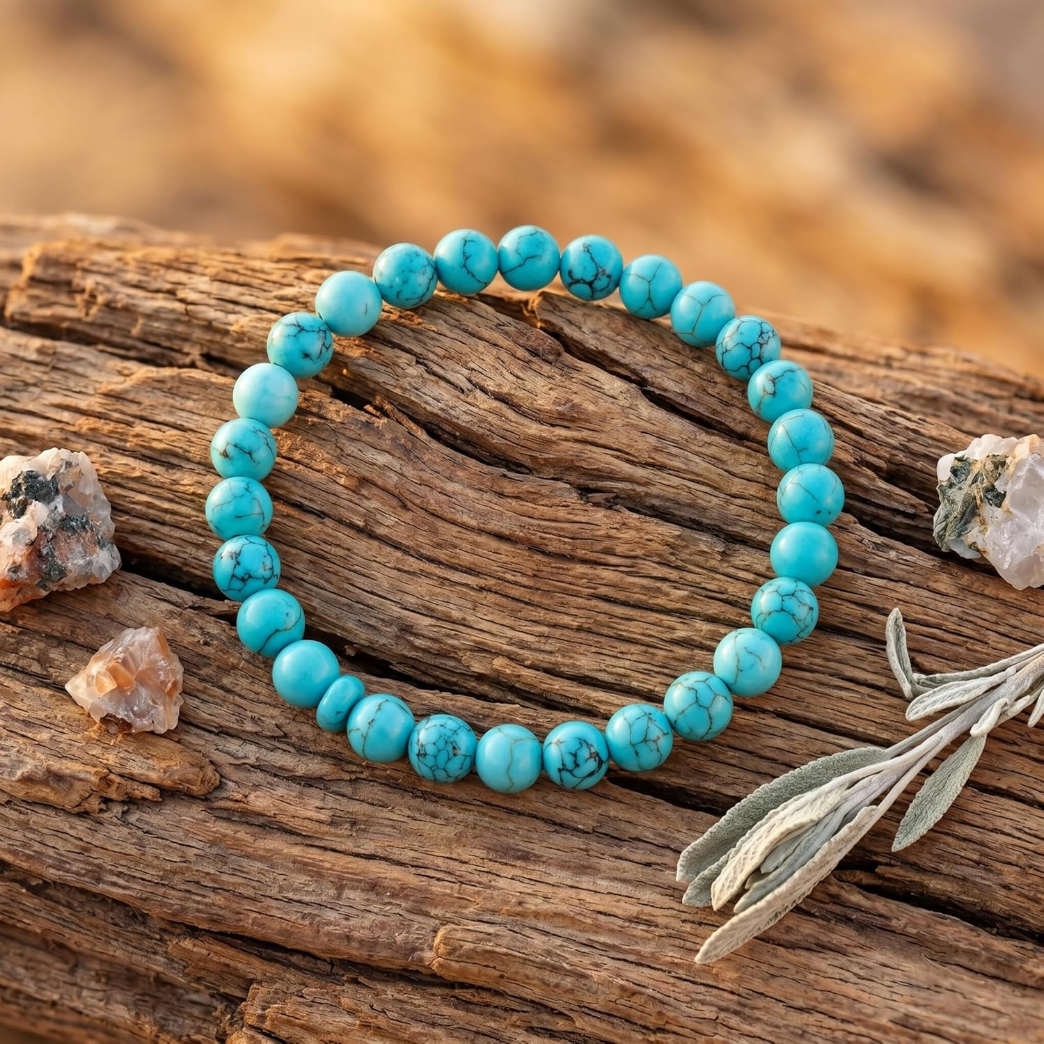 Genuine Turquoise Bead Bracelet for Women Authentic Western Bracelet Vintage Natural Gemstone Real Turquoise Jewelry for Women