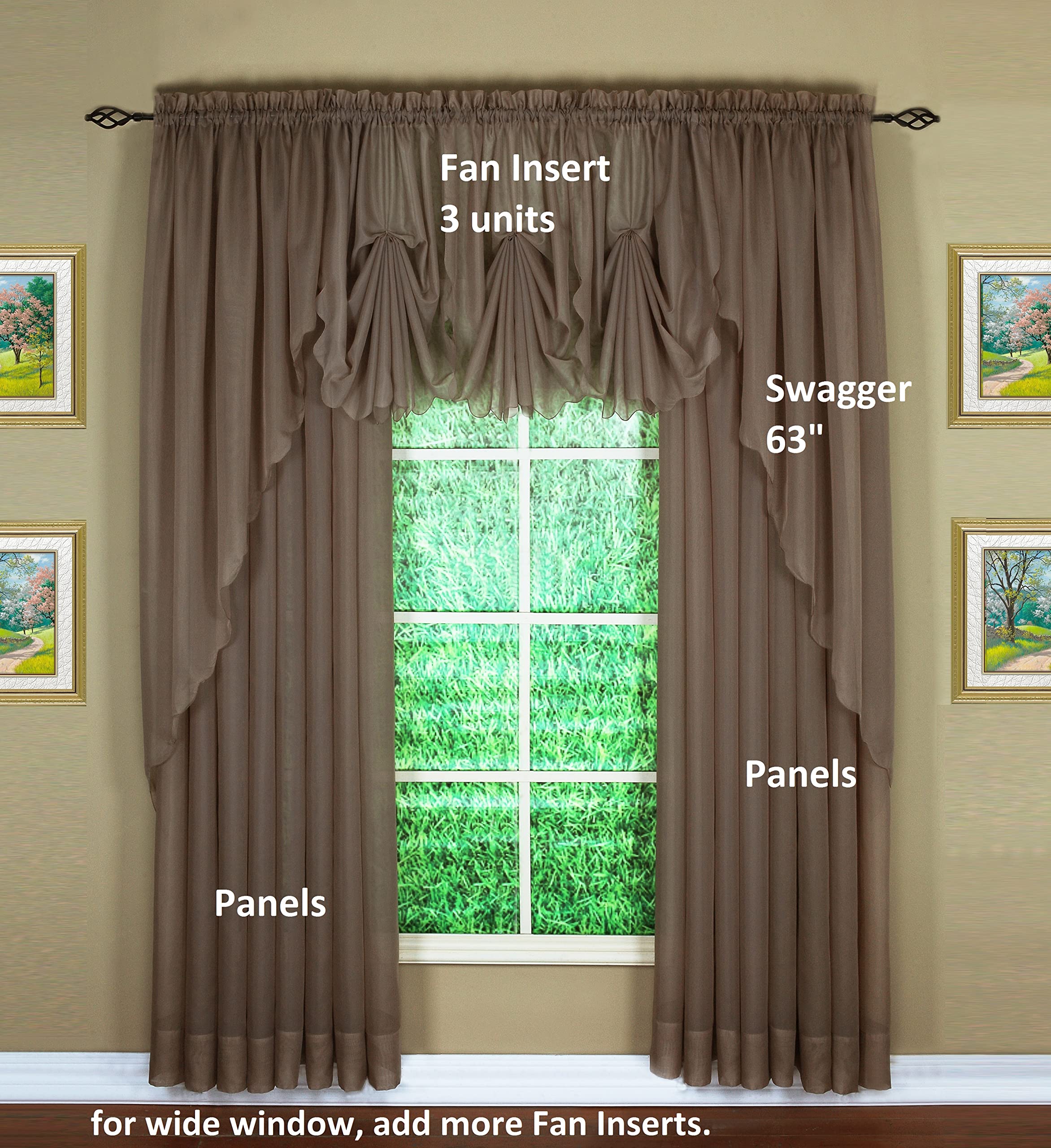 Today's Curtain Emelia Original Voile Panel 72", Taupe, 60" W x 72" L, W 60" x L 72" (1 Panels) - Image 4