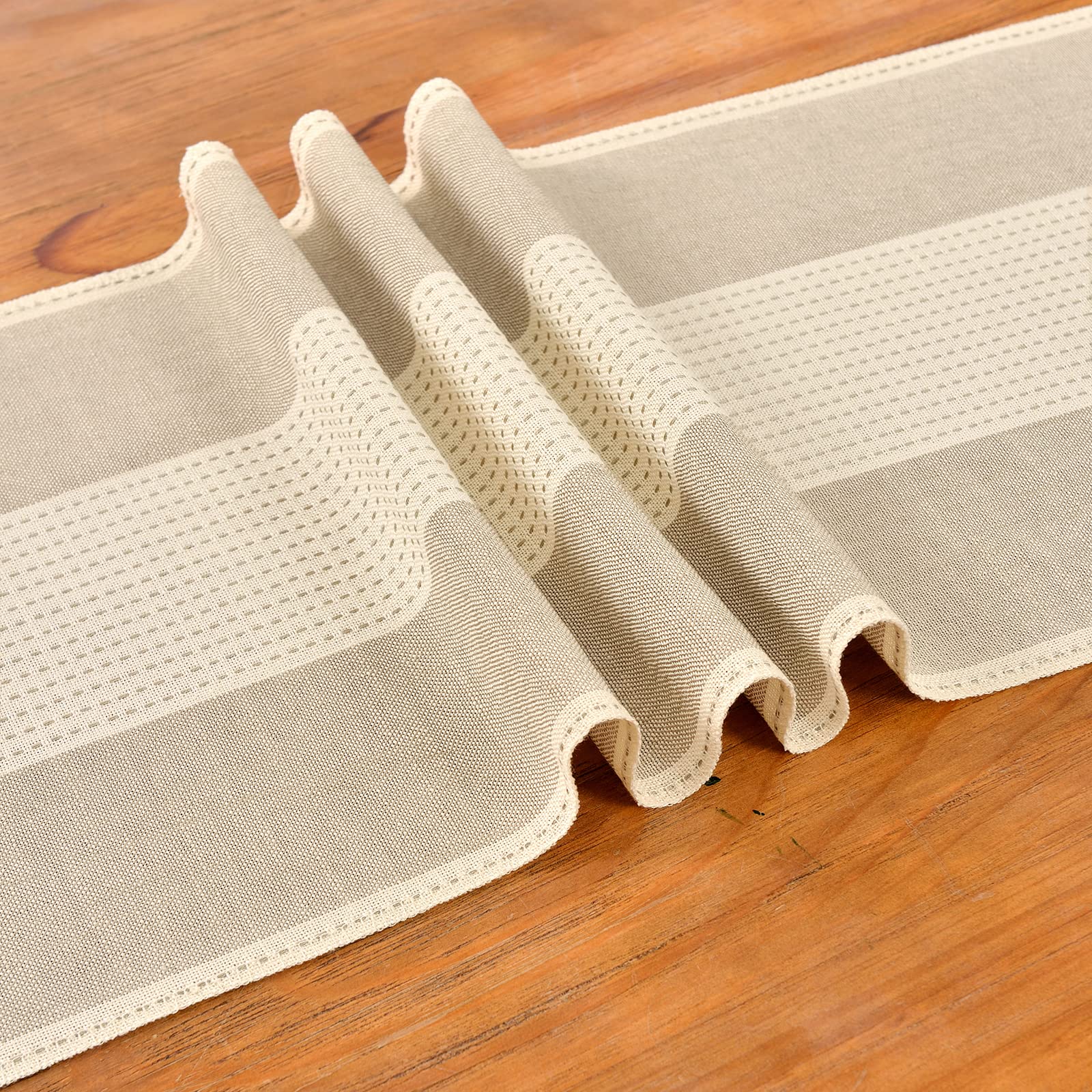 Wracra Runner da tavolo Macramè in lino e cotone, Runner da tavolo Caffè 275cm di lunghezza con nappe a mano, Runner da tavola in stile rustico per feste e uso quotidiano (Caffè Chiaro, 275cm)