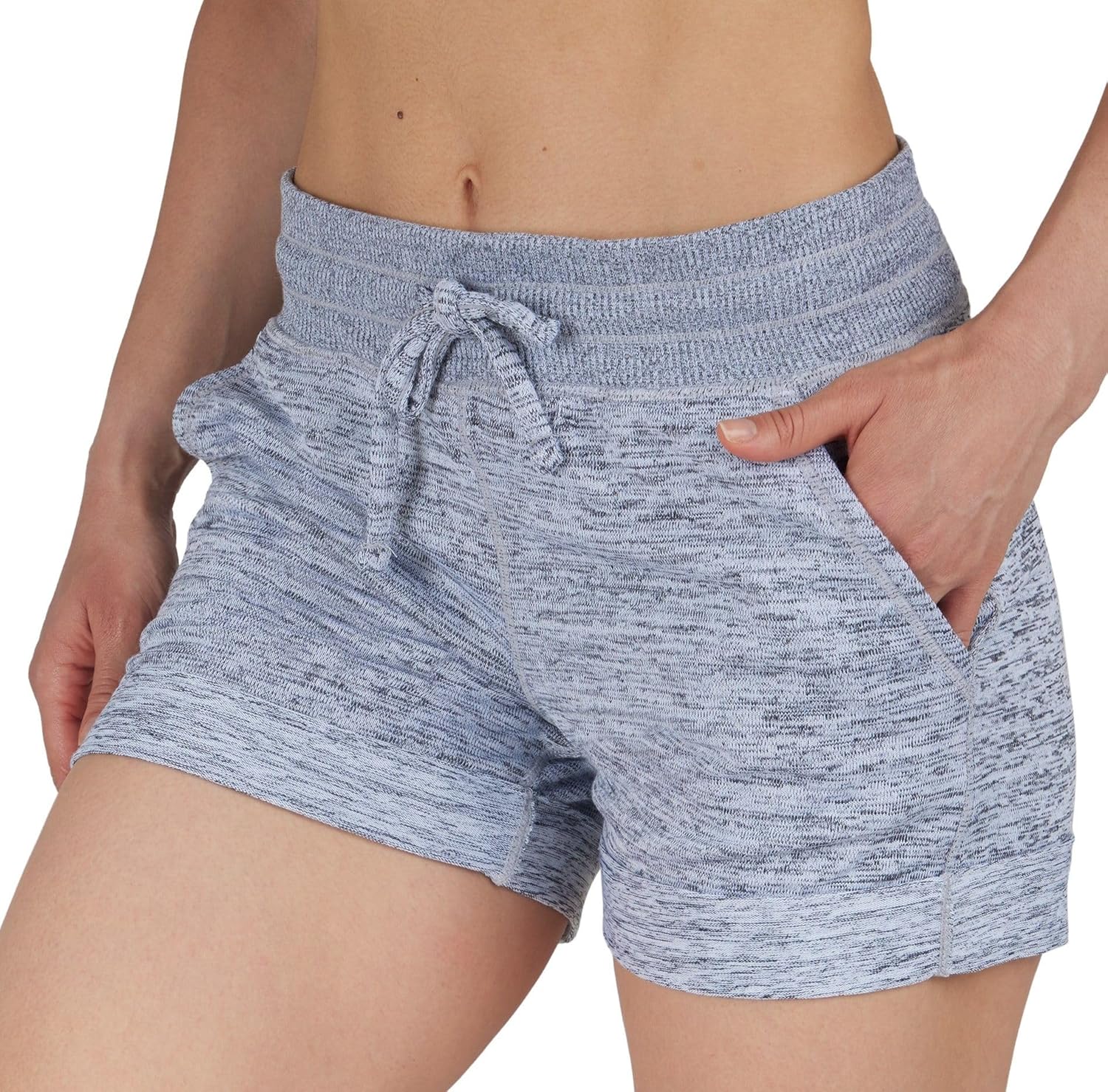 90 Degree By Reflex Womens Soft Sweat Shorts High Waisted Drawstring Lounge Shorts with Pockets