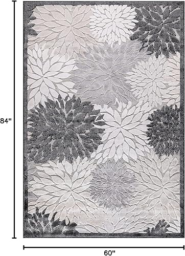 Miniatura 329 de CAMILSON Indoor Outdoor Rug 5x7 Bohemian Medallion Floral Area Rugs for Indoor and Outdoor Patios Easy-Cleaning Non-Shedding Living Room Garden and