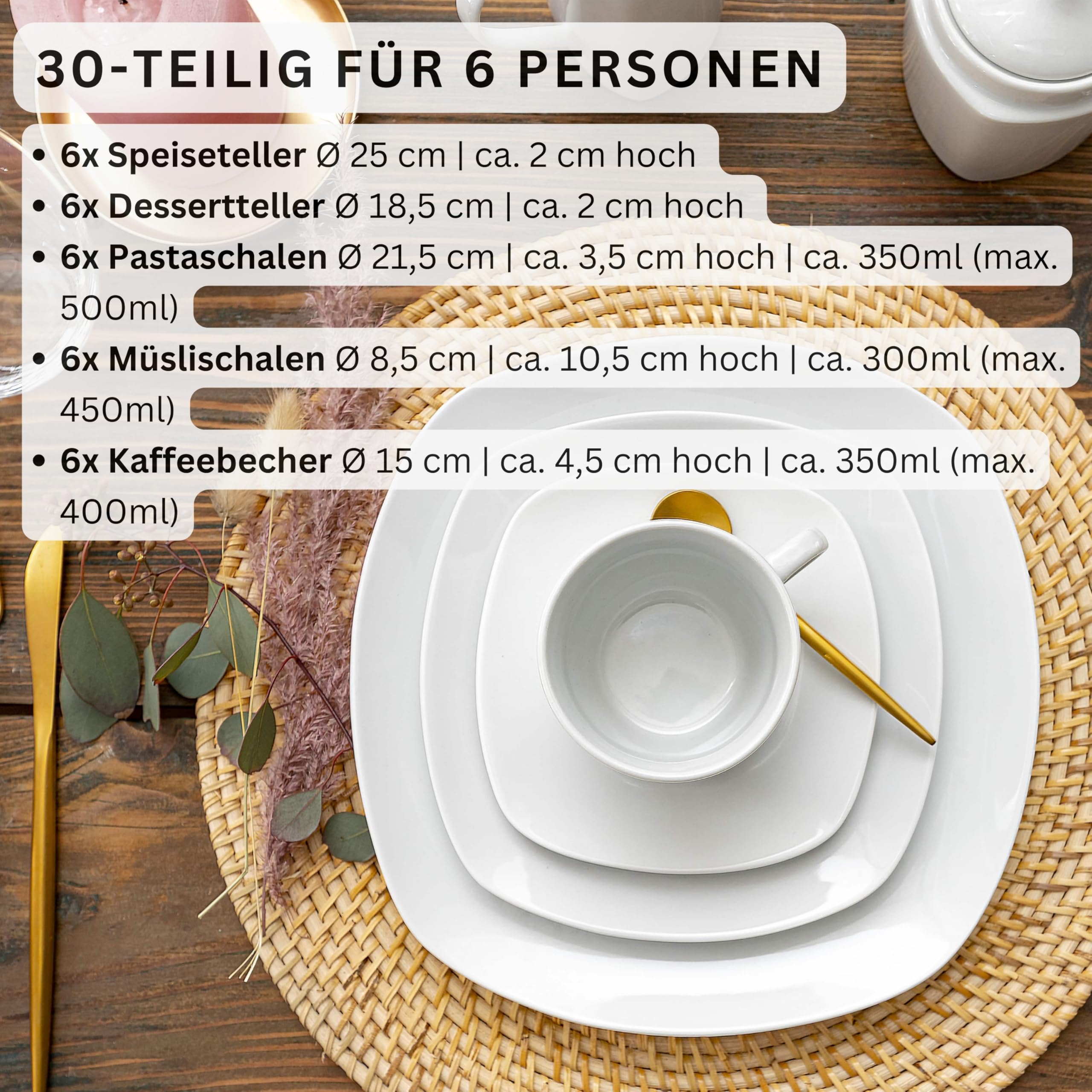 Sänger Geschirrservice Bilgola in Weiß – Bild 2