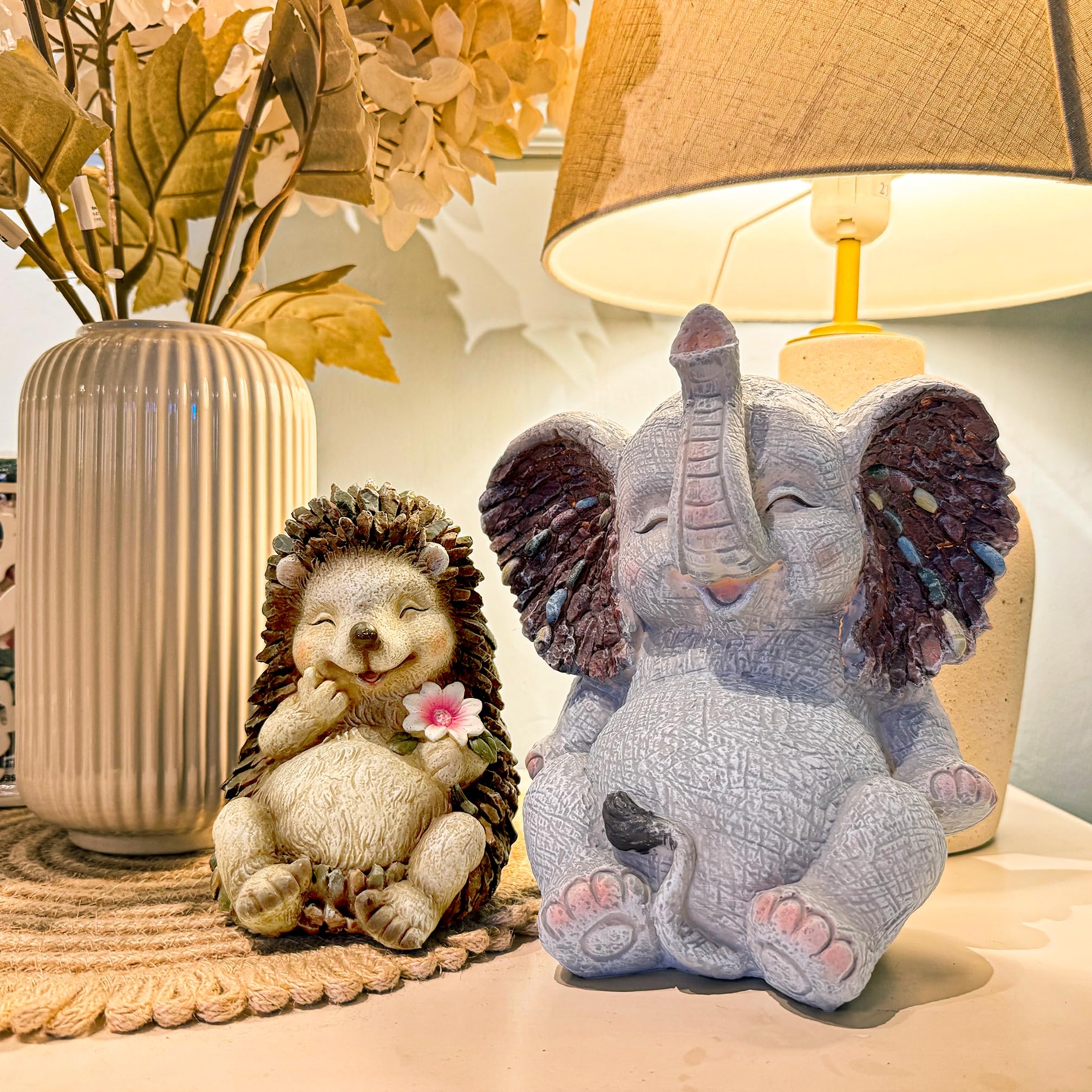 Estatua de erizo, decoración de interiores y exteriores, decoración artística en el hogar, patio, césped, jardín, dormitorio, sala de estar, lindas esculturas de hadas para mamá, abuela,