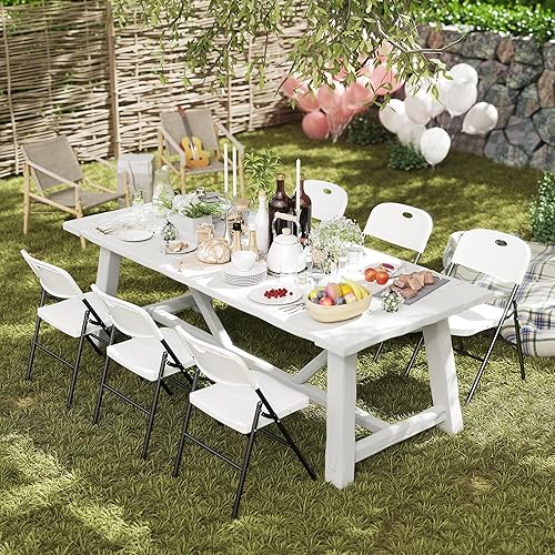 Miniatura 7 de Paquete de 6 Sillas Plegables, Límite de Peso de 800 libras, Silla Plegable de Plástico Resistente Portátil para Eventos en Interiores y Exteriores