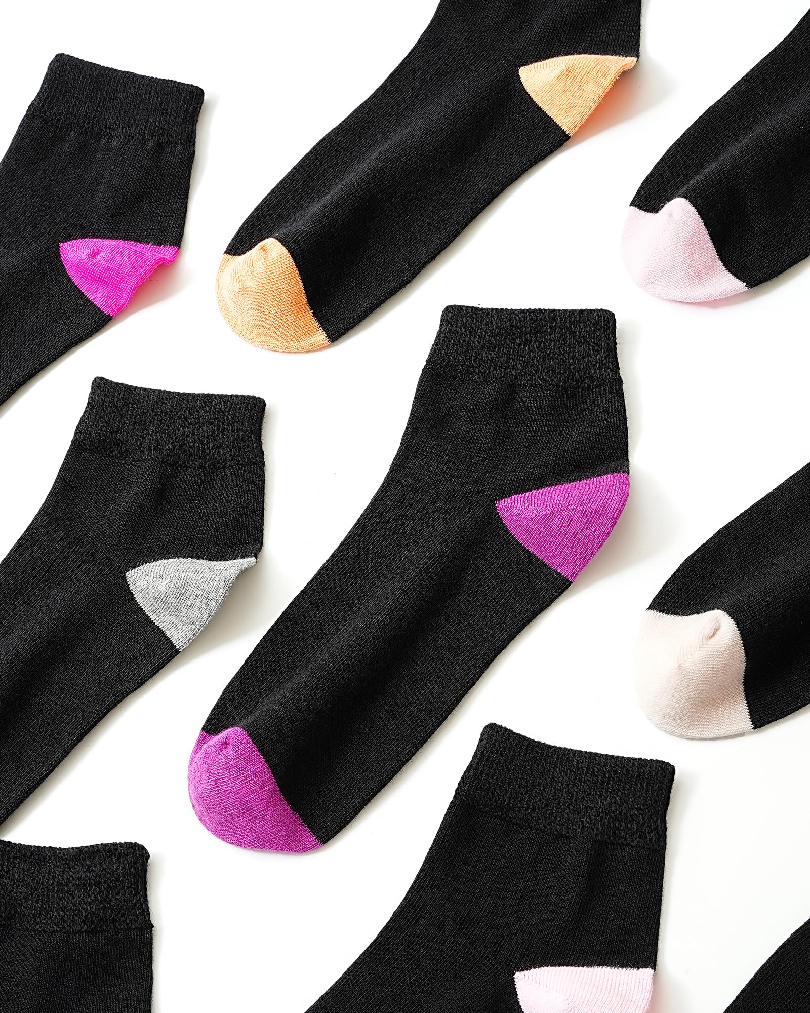Jeasona 10 Paires Chaussettes Diabétiques Femme/Homme 39-46 Socquette Sans Courtes Coton Noir Été Chaussettes Sans Elastique