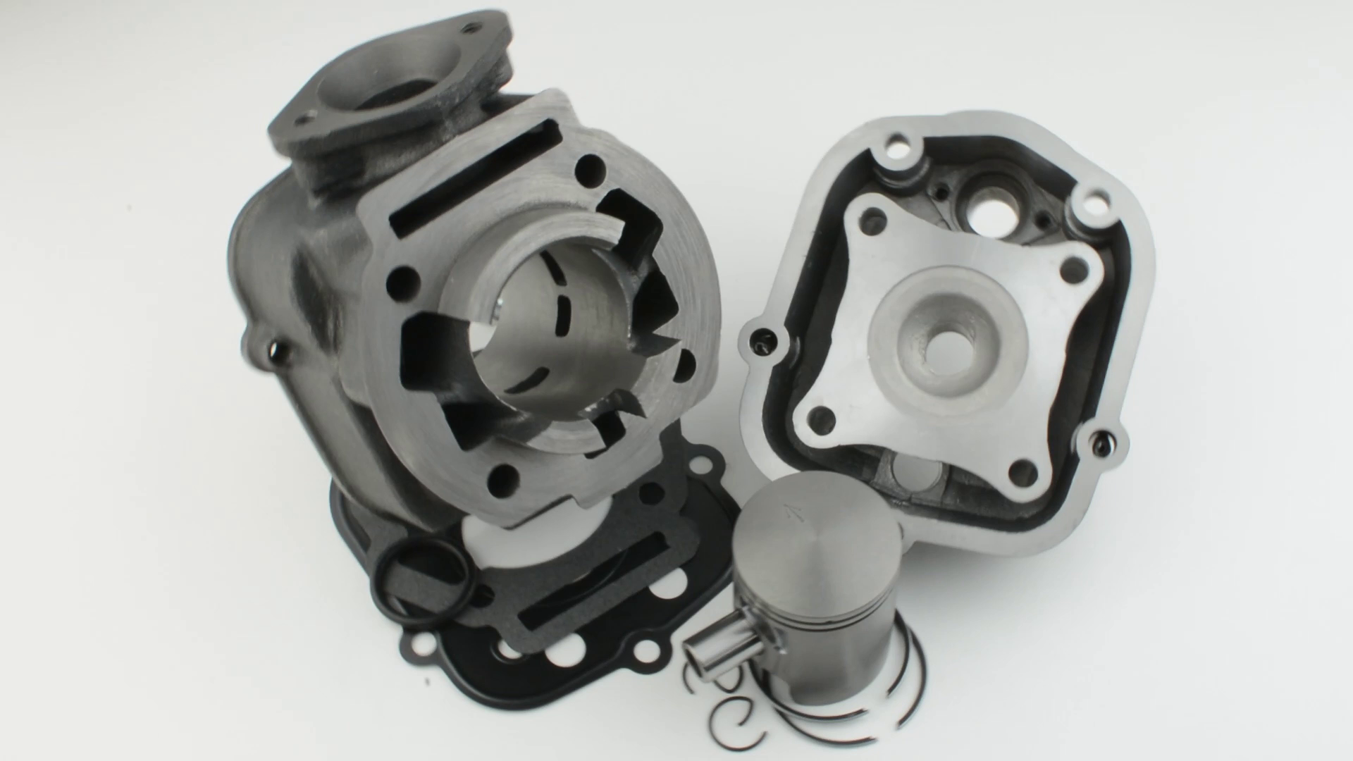 Kit cylindre 50cc Watts fonte Derbi Euro 3 et 4 avec sa culasse bleue