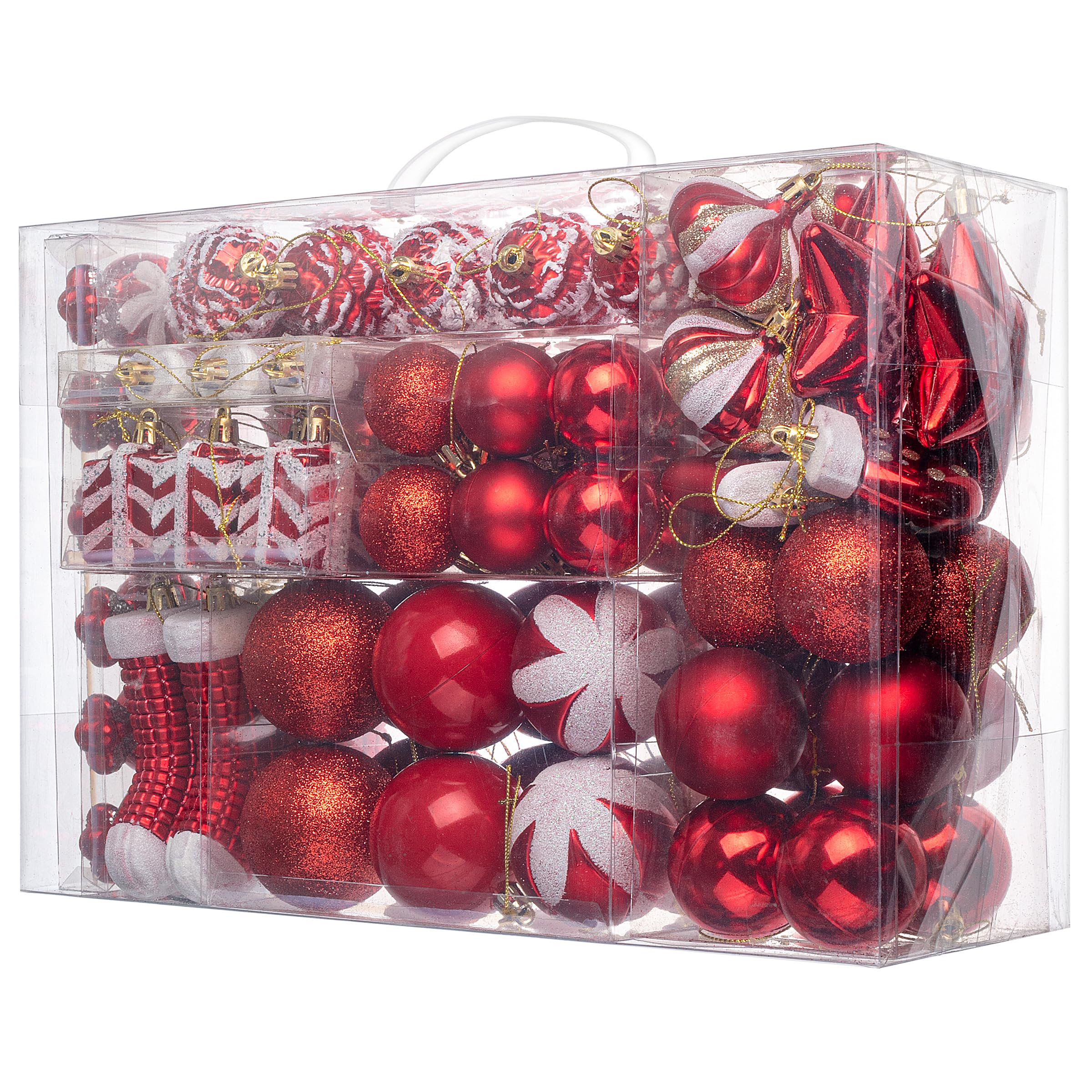 Mr. Pen - Lot de 77 boules de Noël de 6 cm - Or rose, doré, argenté - Boules de décoration de sapin de Noël incassables