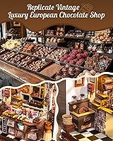 Vista 4 de Rolife Kit de Casa en Miniatura DIY Henry's Chocolate Shop, Casa Pequeña Book Nook para Decoración de Estantería, Kits de Construcción de Modelos