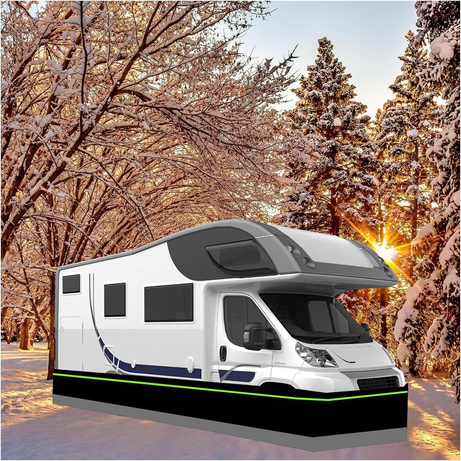 Easy Installation Rv Skirting 95cm Tall Rv Skirting for Winter Iron Mesh at The Bottom Accessories for Inside,34m/111ft